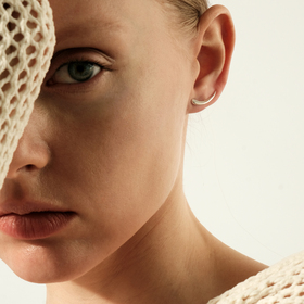 ассиметричные серебряные серьги в барочном стиле