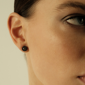 пусеты fragile rose из серебра с бриллиантом