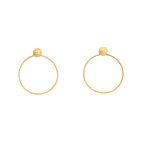 серебряные серьги с позолоченым покрытием "круг"