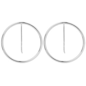 маленькие серьги-круги из серебра, покрытые родием