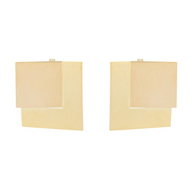 квадратные серьги из серебра, покрытого желтым золотом