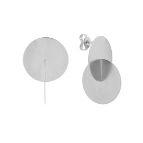 плоские серьги-круги из серебра, покрытого родием