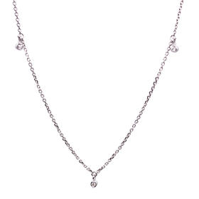 ожерелье из белого золота с 3 микробриллиантами