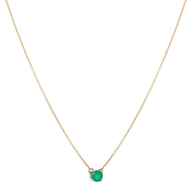 колье из желтого золота с подвеской-изумрудом