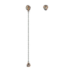 серьги my way из серебра с позолотой и бриллиантами