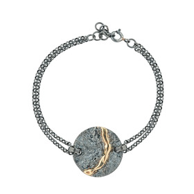 браслет volcanic power серебряный со вставкой из золота