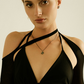 серьги volcanic power из серебра со вставкой из золота