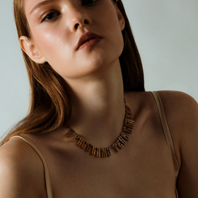 позолоченное ожерелье «я расскажу тебе сказку» с флюоритом и танзанитом