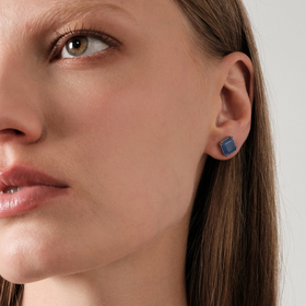 серьги пусеты с танзанитовым кварцем