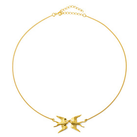 колье с 2 маленькими ласточками