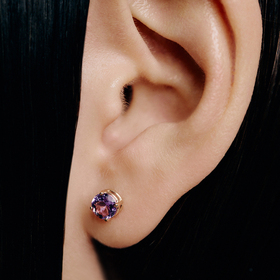 cartoon baby пусеты с аметистом