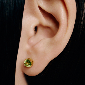 cartoon baby пусеты с хризолитом