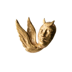 брошь «спящий ангел» из бронзы с матовым месяцем