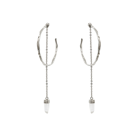 серьги-кольца с горным хрусталем