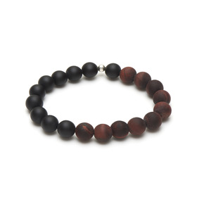 браслет из агата и бычьего глаза ø10мм