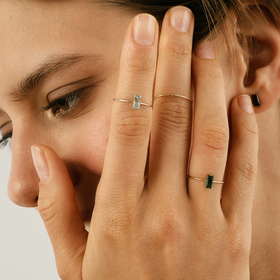 кольцо my color из белого золота с голубым топазом