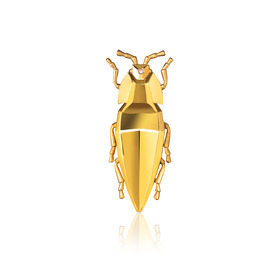 моносерьга сleoptr gold, серебро 925, позолота 24k, бел. бриллиант 0.008ct