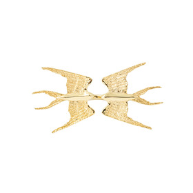 позолоченное кольцо из серебра с большими ласточками