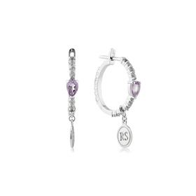 серьги из белого золота с сапфирами и аметистами candy