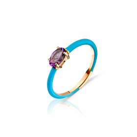 кольцо из желтого золота с аметистом candy