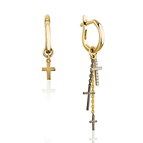 серьги из желтого золота с бриллиантами nightshade