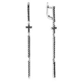 серьги из белого золота с бриллиантами nightshade