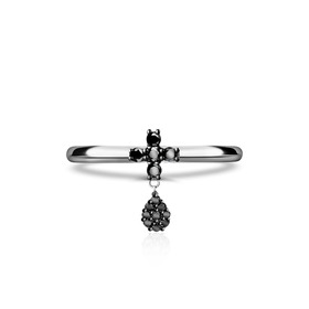 кольцо из белого золота с бриллиантами nightshade