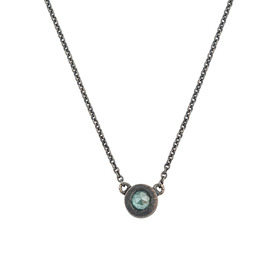 черненое колье fragile rose с бриллиантом