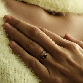 кольцо-дорожка black из белого золота