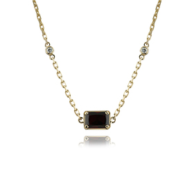 колье из желтого золота с гранатом и бриллиантами nightshade